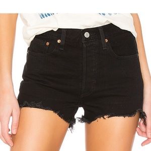 Levi’s 501 High Rise Black Denim Cutoff Shorts!!